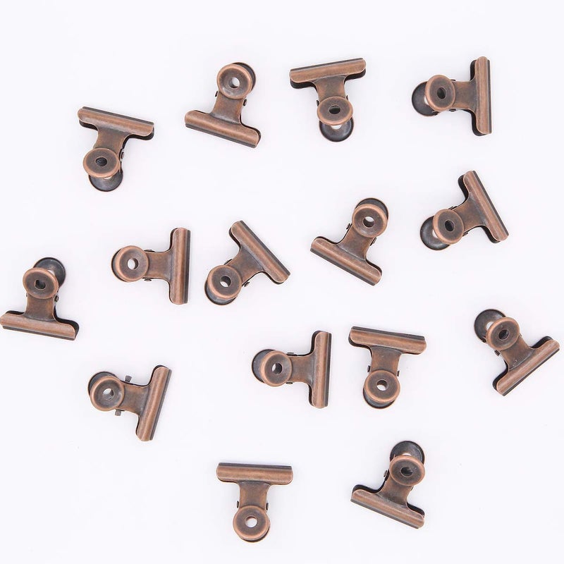 Apol 15 Pieces Red Copper Bulldog Clips,31mm Metal Paper Clamp for Cork Board and Photo Wall - Image 3